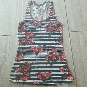 Stripped floral tank top